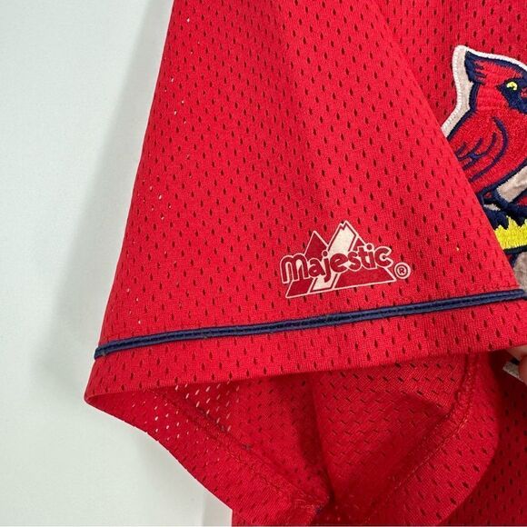 ST. LOUIS CARDINALS MLB Vintage Diamond Majestic Mesh Button Jersey Size XXL - Picture 4 of 7